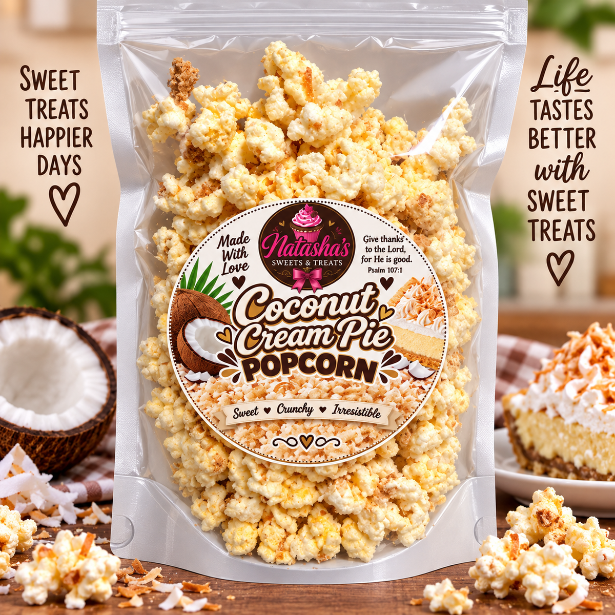 🥥 Coconut Cream Pie Gourmet Popcorn